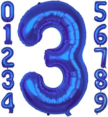 40 אינץ 'כחול מספר 5 בלון בלון יום הולדת 5 בלון כחול כחול 5 בלון יום הולדת | יום הולדת חמישי דקור בנות 5 בלון מספר בלון בן 5 למסיבת יום